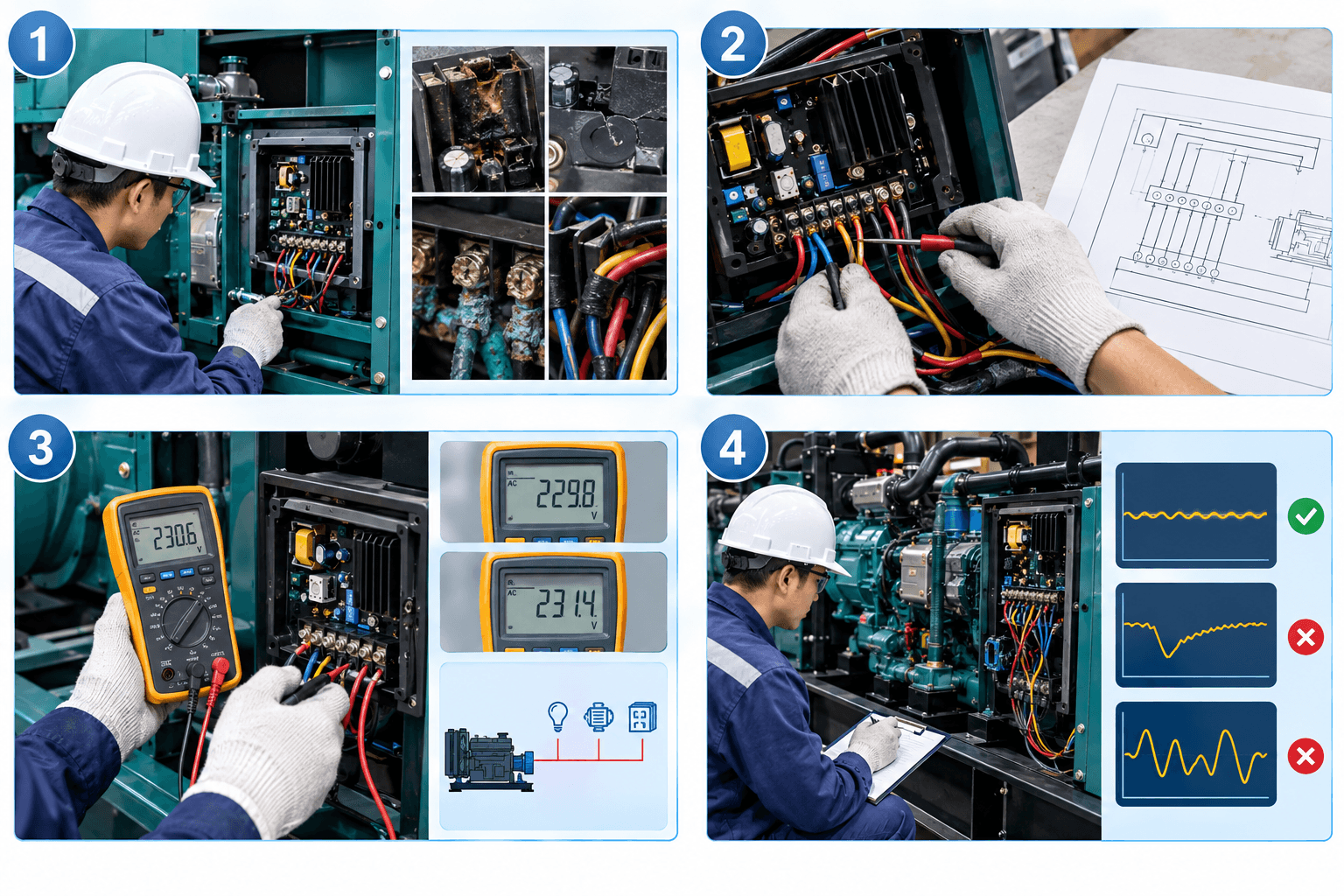 Quy trình kiểm tra AVR máy phát điện