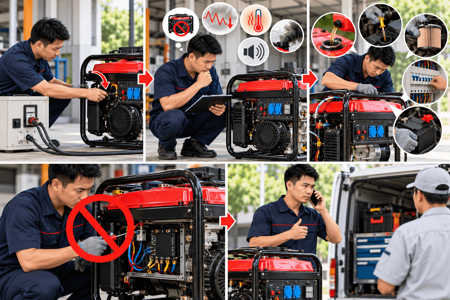 Quy trình xử lý khi máy phát điện gặp sự cố