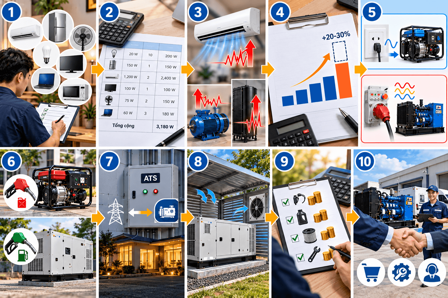 Quy trình chọn máy phát điện từ A-Z