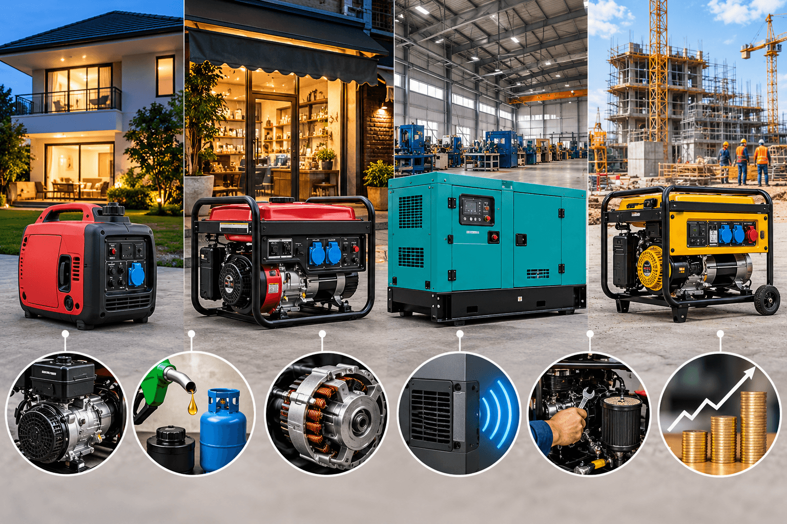 So sánh các dòng máy phát điện phổ biến