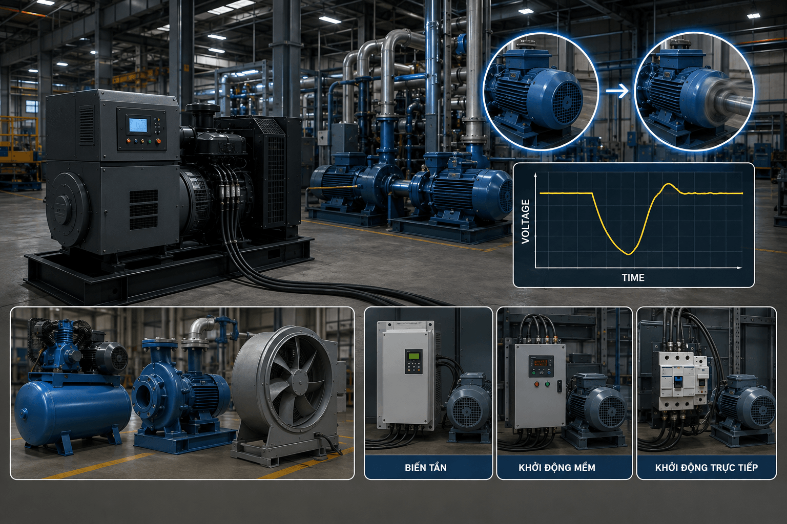 Tính đến dòng khởi động của motor