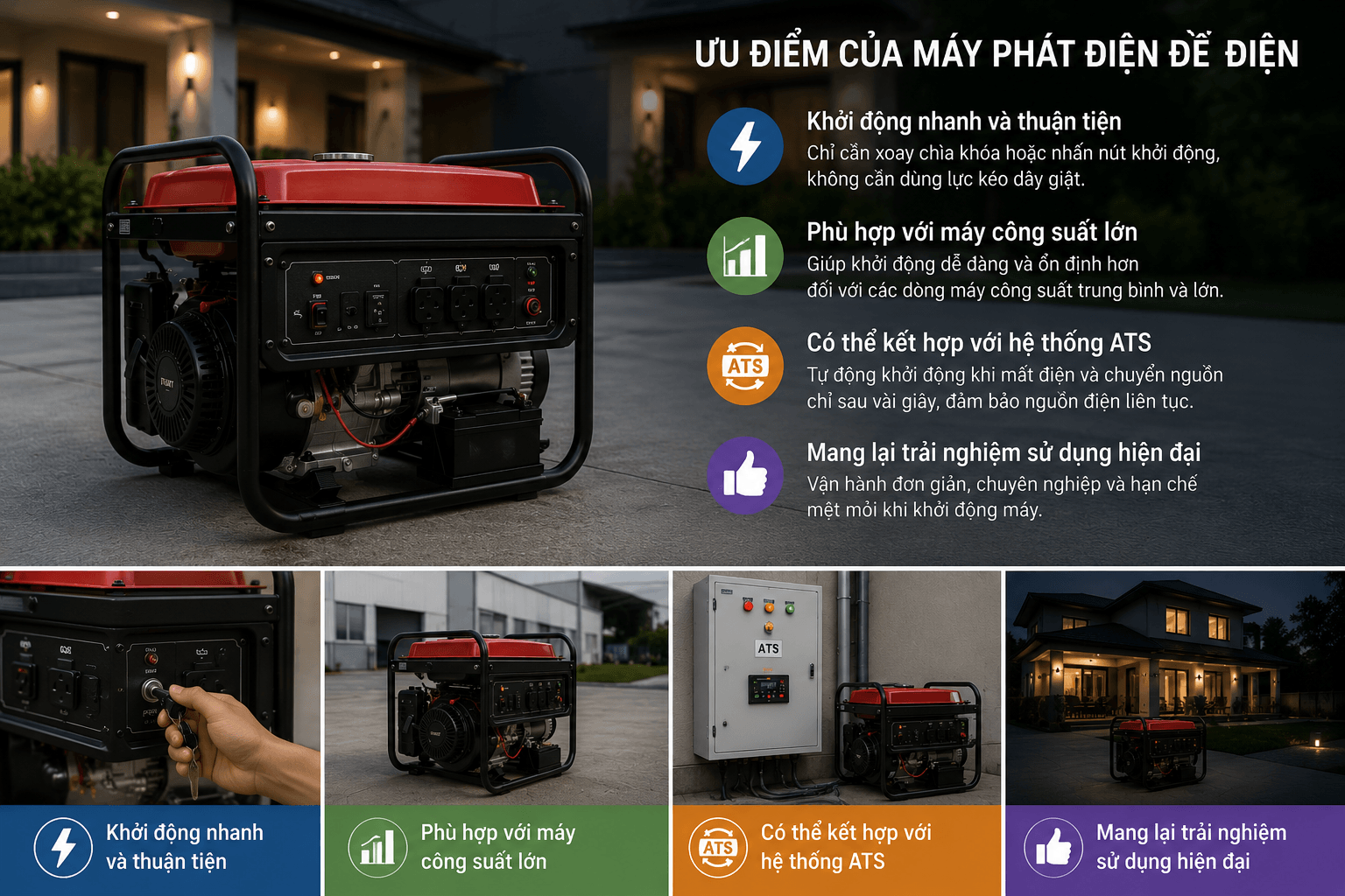 ưu điểm của máy đề điện