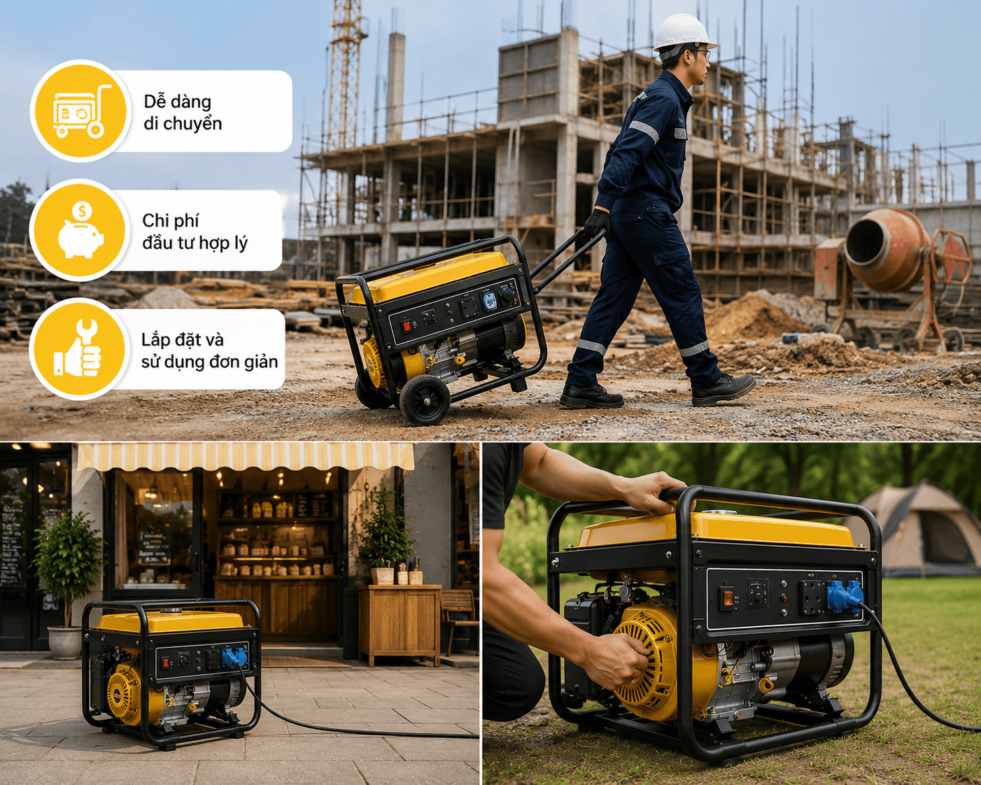 ưu điểm của máy phát điện di động