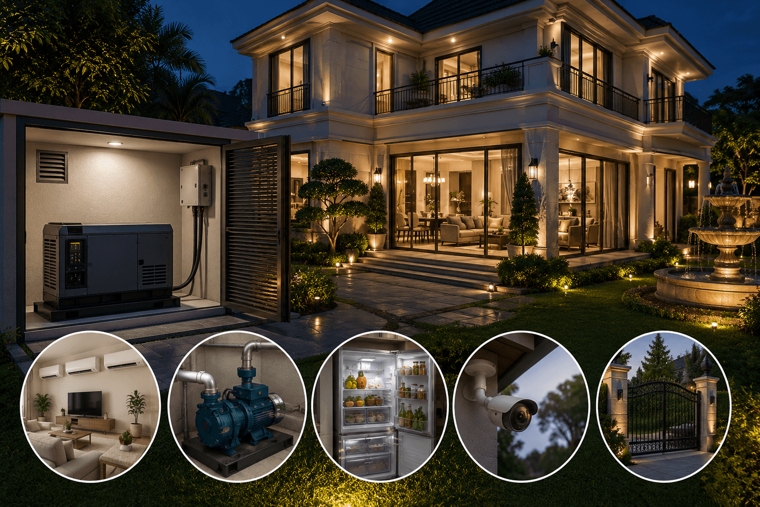 Vì sao biệt thự cần máy phát điện phù hợp?