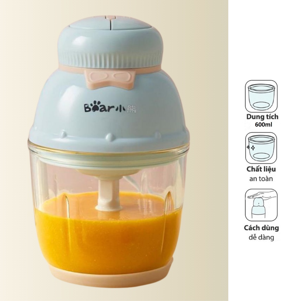 QT - Máy xay đa năng Bear, máy xay thịt, xay rau củ cho bé Bản Quốc Tế - HAPOS BH 18 thán QSJ-B02U2 0.6L 220W - BEAMXEQSJB02U2