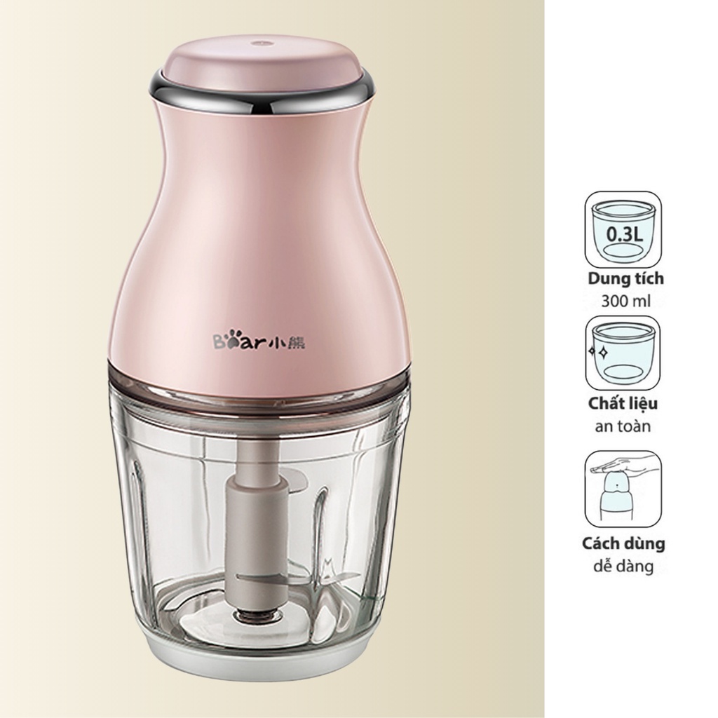QT - Máy xay đa năng Bear, máy xay thịt, xay rau củ cho bé Bản Quốc Tế - HAPOS BH 18 thán QSJ-B02U2 0.6L 220W - BEAMXEQSJB02U2