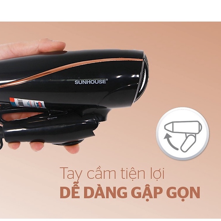Máy sấy tóc Sunhouse SHD2306 2 chế độ sấy công suất 1200W tiết kiệm điện