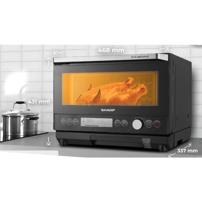 Lò vi sóng Sharp AX-1250VN-B (Dung tích 25 lít, Hơi nước siêu nhiệt Steamwave, Công nghệ J-Tech inverter, Chính hãng) AX-1250VN - AX-1250VN