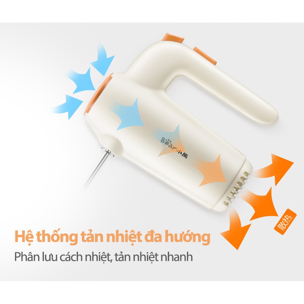 QT - Máy đánh trứng cầm tay Bear DDQ-B01K1 công suất cao chống tê tay khử mùi đảm bảo sức khỏe an toàn - Hapos DDQ-B01K1