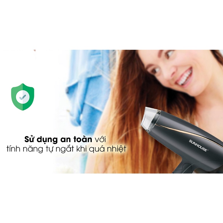 Máy sấy tóc Sunhouse SHD2306 2 chế độ sấy công suất 1200W tiết kiệm điện