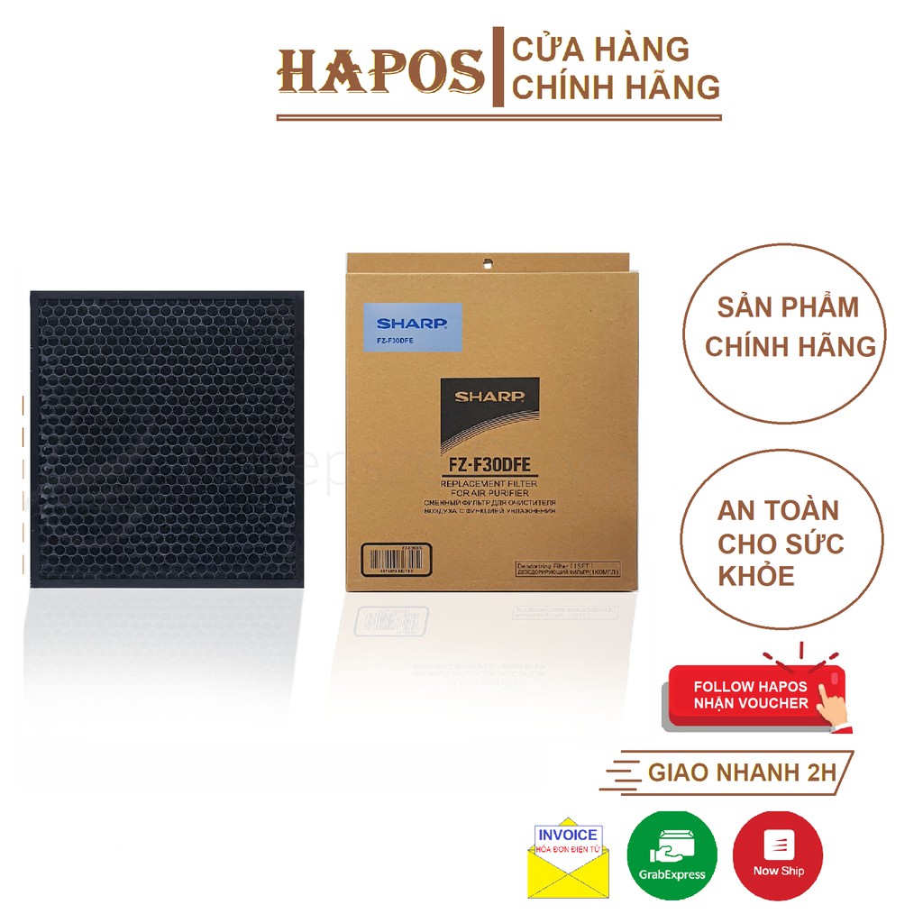 Màng lọc than hoạt tính máy Sharp FP-J30E-A, FP-J30E-B, FP-JM30V-B và KC-F30EV-W (Hàng chính hãng)