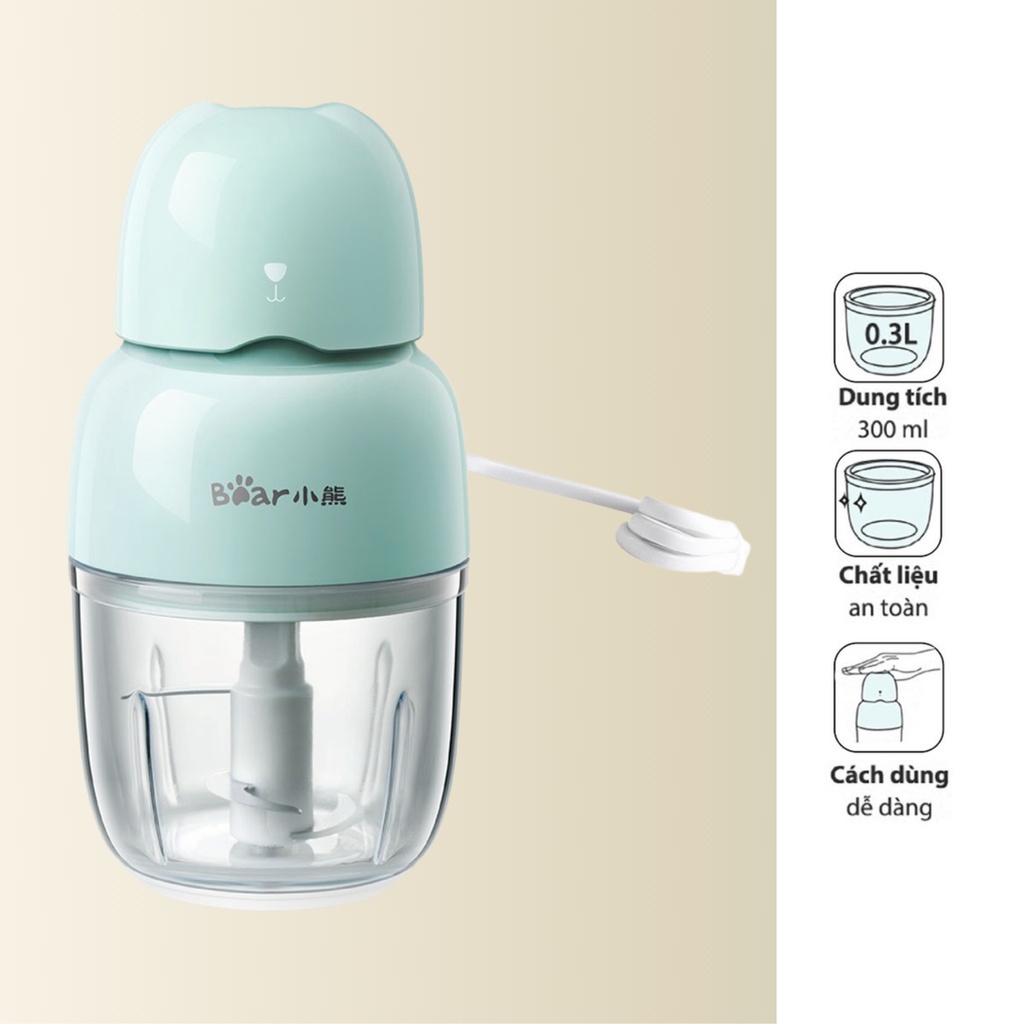 QT - Máy xay đa năng Bear, máy xay thịt, xay rau củ cho bé Bản Quốc Tế - HAPOS BH 18 thán QSJ-B02U2 0.6L 220W - BEAMXEQSJB02U2