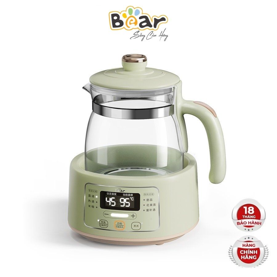 QT - Bình nấu nước đa năng, hâm sữa, hâm đồ ăn dặm và giữ ấm Bear TNQ-A12L1 - Hàng chính hãng - Bảo hành 18 tháng D12W7 - Xanh