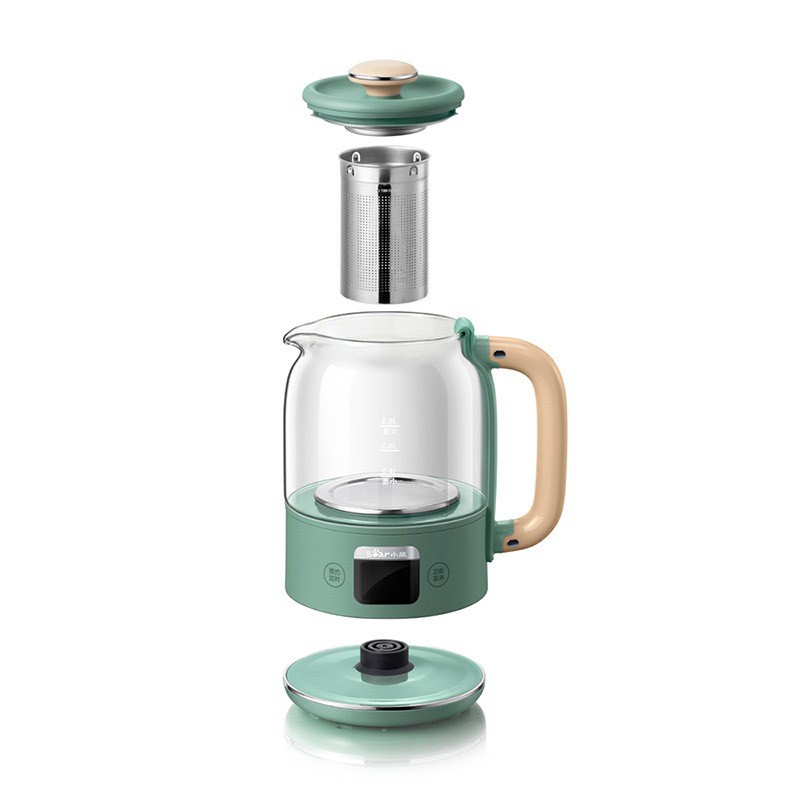 QT - Ấm Bình Máy pha trà chưng yến đa năng Bear SUBE011, thủy tinh dung tích 1,5L nhỏ gọn tiện lợi, dưỡng sinh, BH 18 tháng C08T1 Xanh Quốc Tế