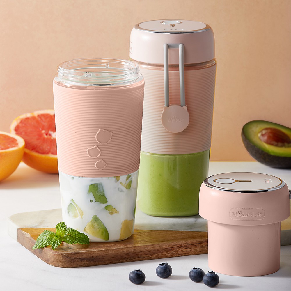 QT - Máy Xay Sinh Tố Bear Cầm Tay Đa Năng 300ML LLJ-B03C1 / P03G5 - Hàng Chính Hãng - Bảo Hành 18 Tháng B03C1 - Hồng
