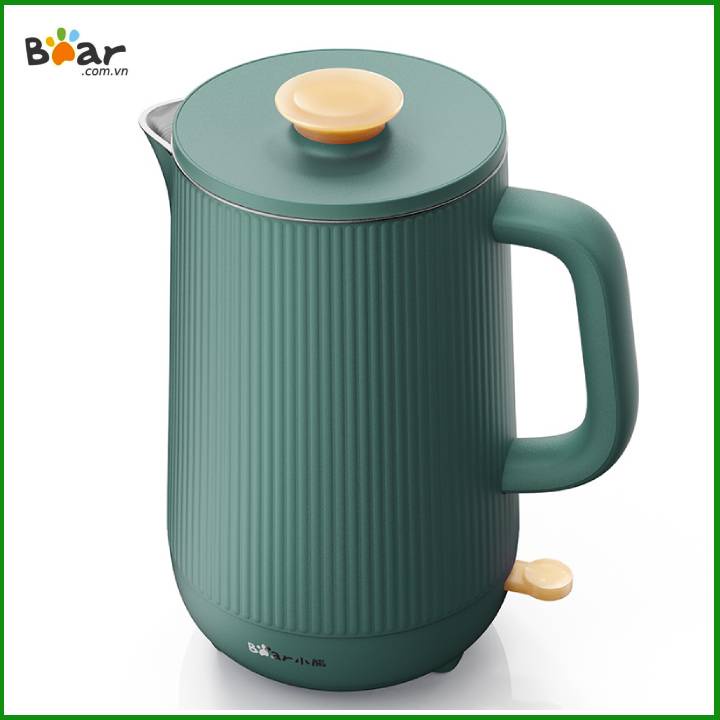 ND - Ấm đun siêu tốc mini 1.6L Bear ZDH-P16L3, công suất 1800W, chất liệu inox304, dùng như bình nấu nước đa năng, - Cheapmal Bear B15T1- xanh