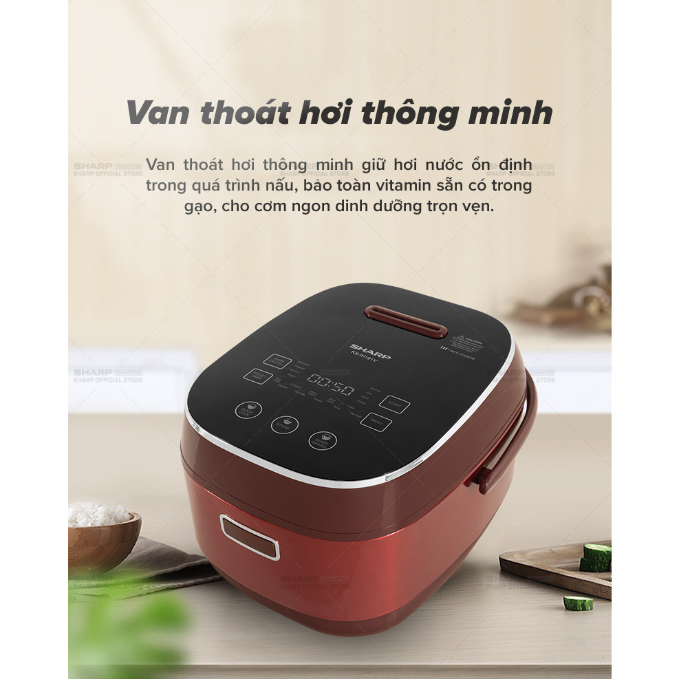 Nồi cơm điện cao tần cảm ứng Sharp 1.8L KS-IH191V-RD - Bảo hành 12 tháng - HAPOS HSA KS-IH191V-RD