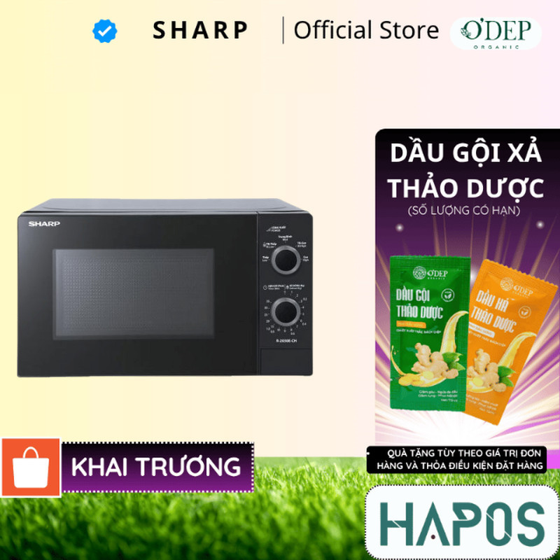 Lò vi sóng Sharp R-2030E- CH (20 lít - 5 mức công suất 800W -  khoang lò thép không gỉ) - Hàng chính hãng - HAPOS HSA