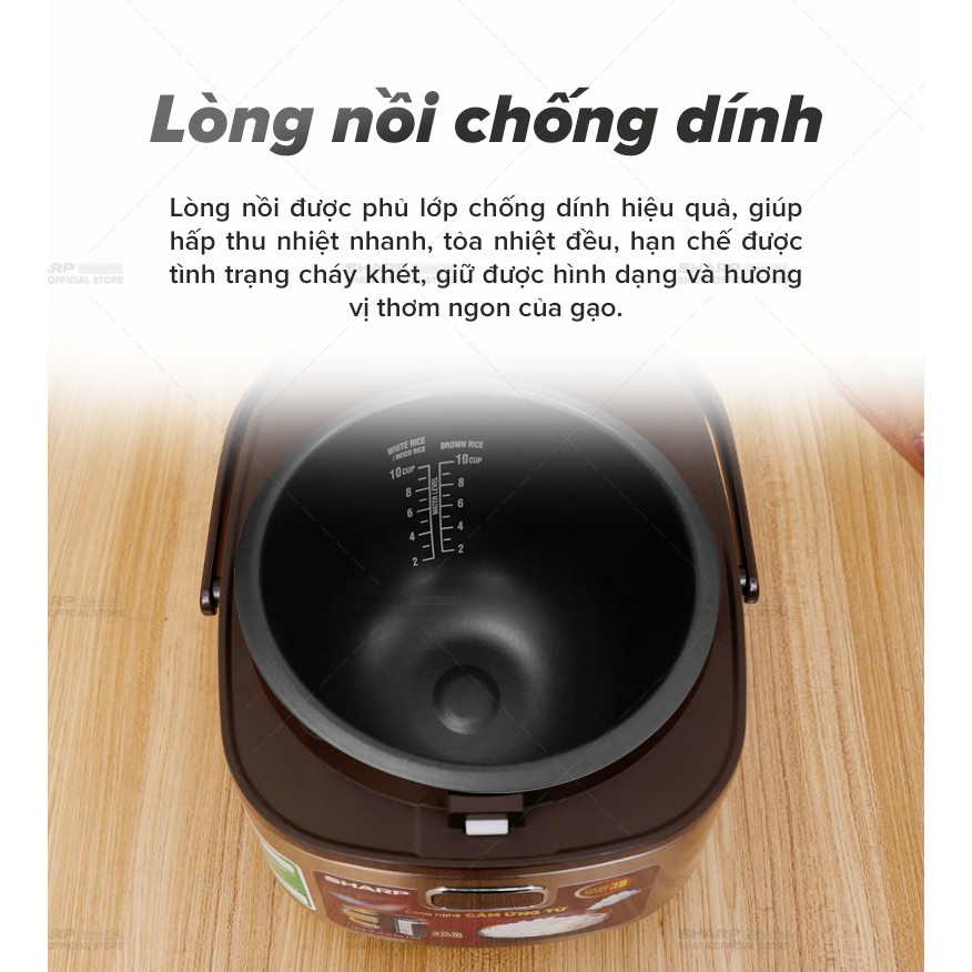 Nồi cơm điện cao tần cảm ứng Sharp 1.8L KS-IH191V-RD - Bảo hành 12 tháng - HAPOS HSA KS-IH191V-RD
