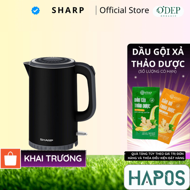 Bình đun siêu tốc Sharp 1.7 lít EKJ-17EVPS-BK Bảo Hành 12 Tháng - HAPOS HSA EKJ-17EVPS-BK
