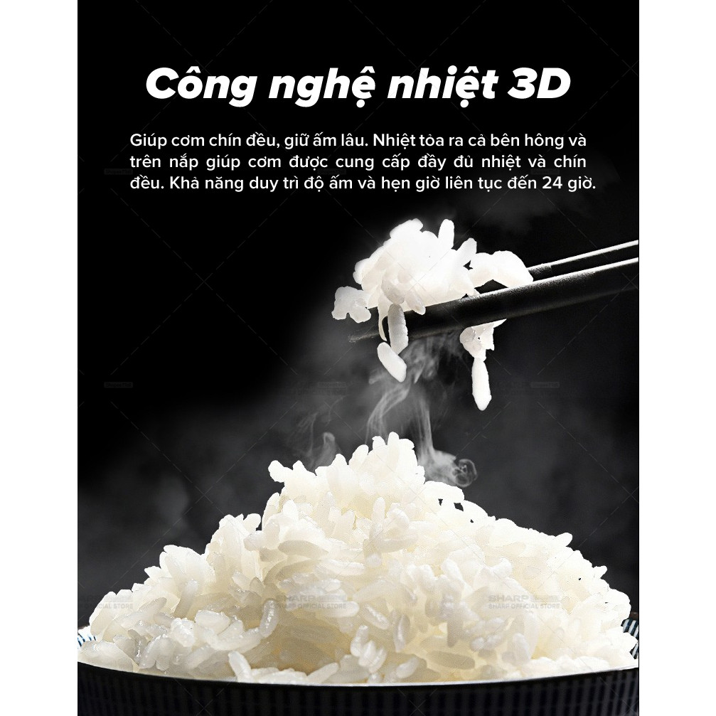 Nồi cơm điện cao tần cảm ứng Sharp 1.8L KS-IH191V-RD - Bảo hành 12 tháng - HAPOS HSA KS-IH191V-RD