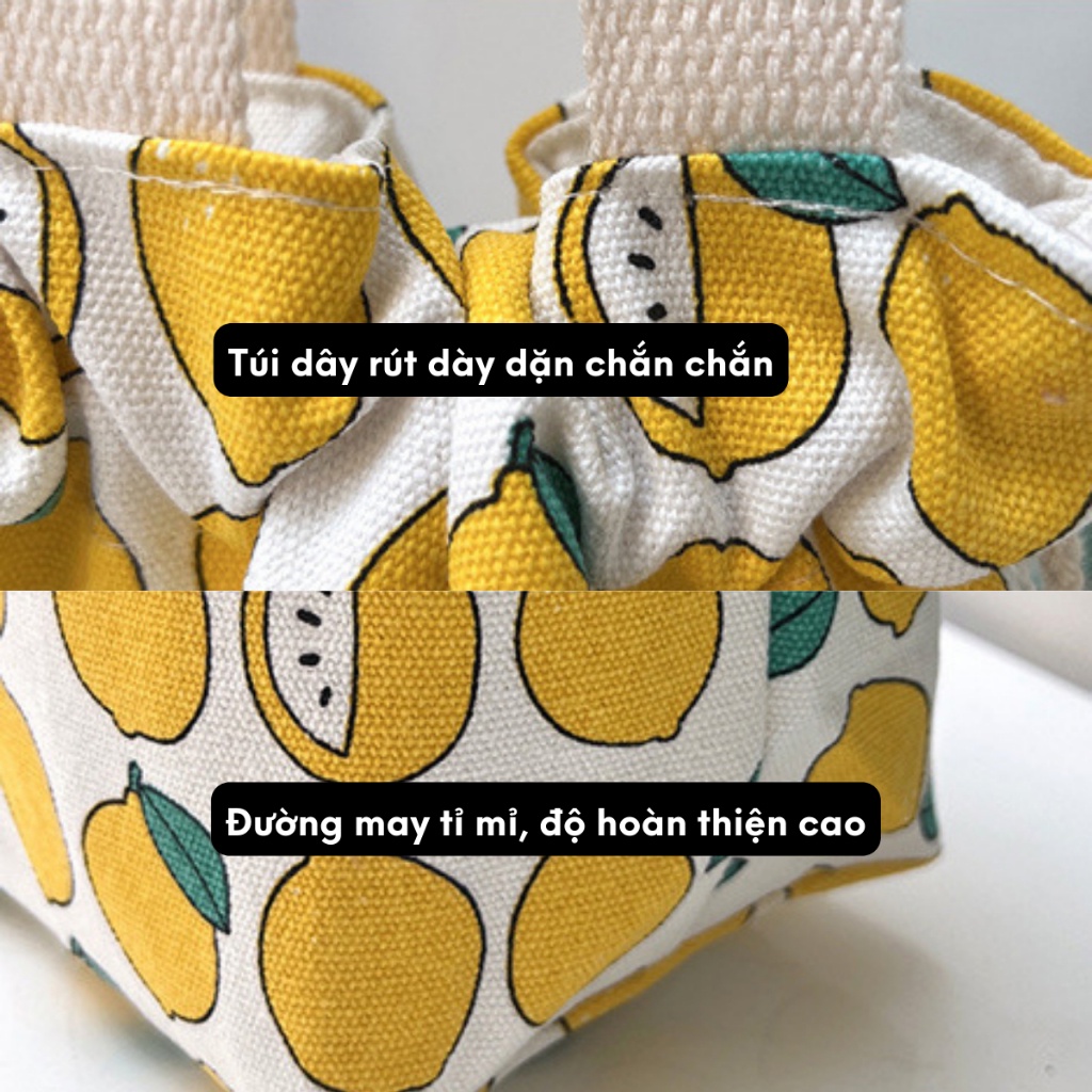 Túi vải canvas 2 lớp có dây rút, đựng bình giữ nhiệt LocknLock, ly trà sữa, chất liệu dày dặn HPCV02 - HAPOS OFFICIAL Nhóm Mẫu 03