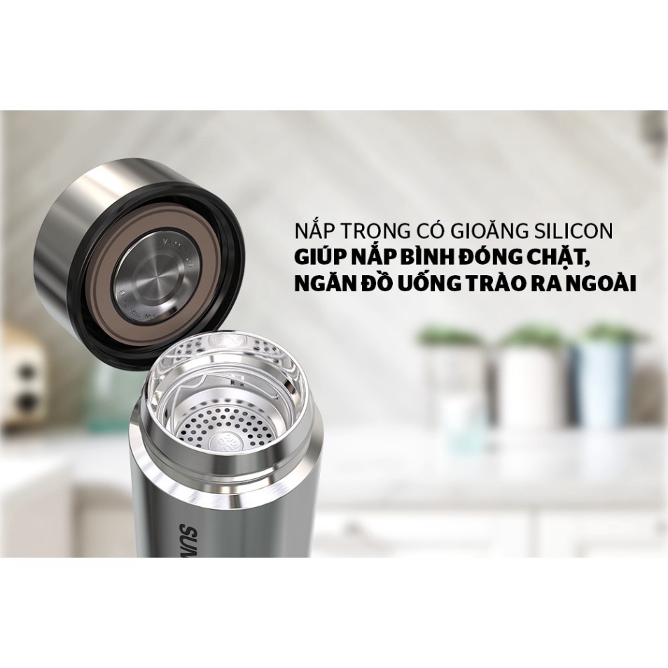 Bình giữ nhiệt Inox 304 Sunhouse 900ml 450ml cam kết sản phẩm - Chính hãng - SSHOP OFFICIAL bình 900ML TU900I - Bình INOX 450ml