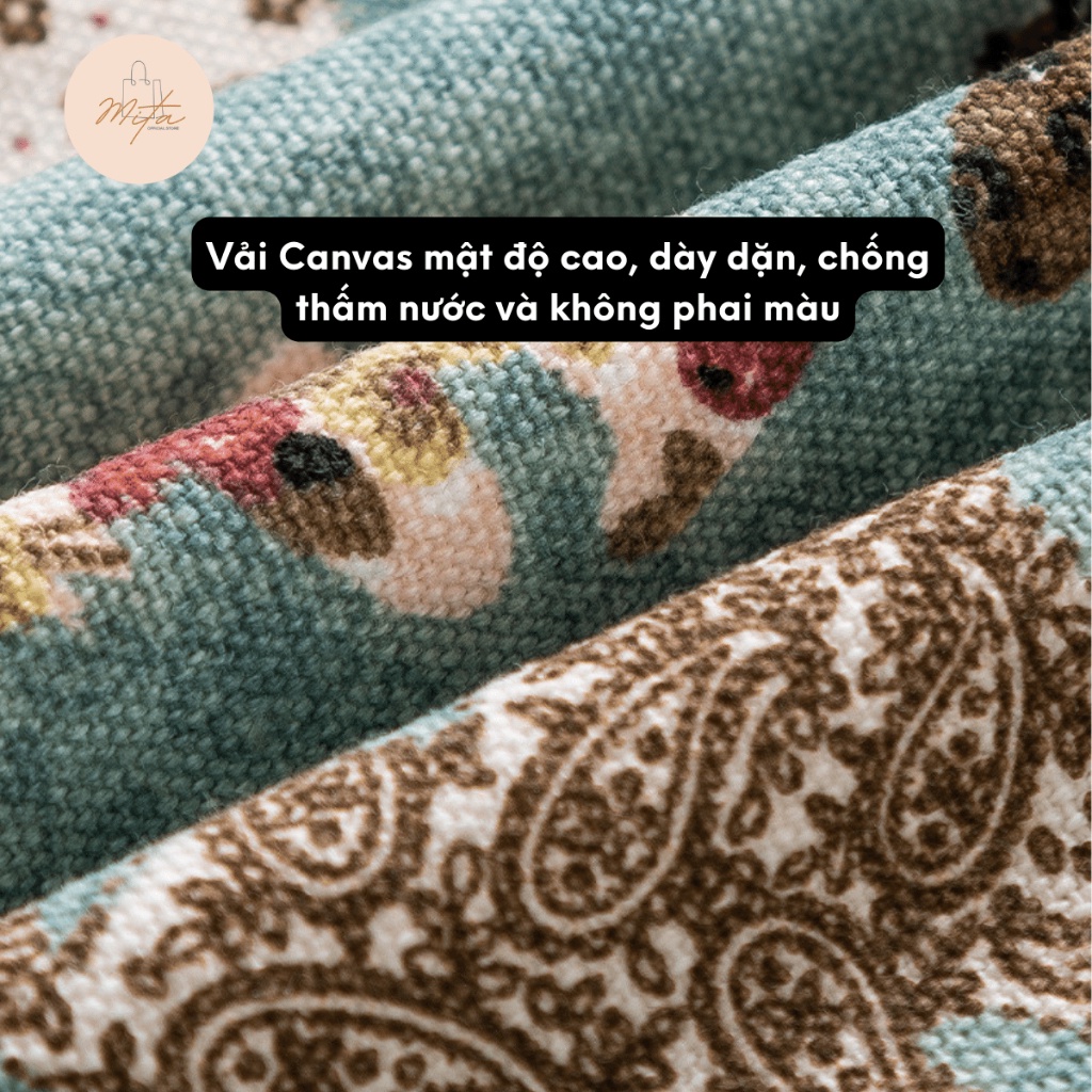 Túi đựng vải canvas cao cấp cho hộp cơm trưa văn phòng LocknLock dây rút dễ thương phong cách Nhật Bản HPCV07 - HAPOS Thỏ Xanh/ Hồng