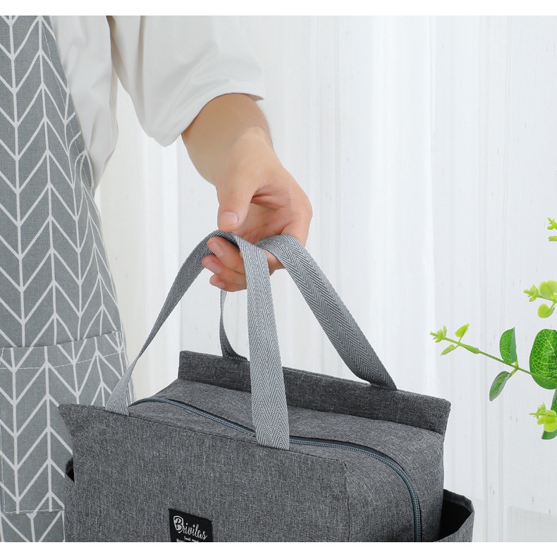 Túi đựng hộp cơm có lớp giữ nhiệt, giỏ đựng cho hộp cơm thủy tinh LocknLock dân văn phòng HPGN04 - HAPOS Hồng