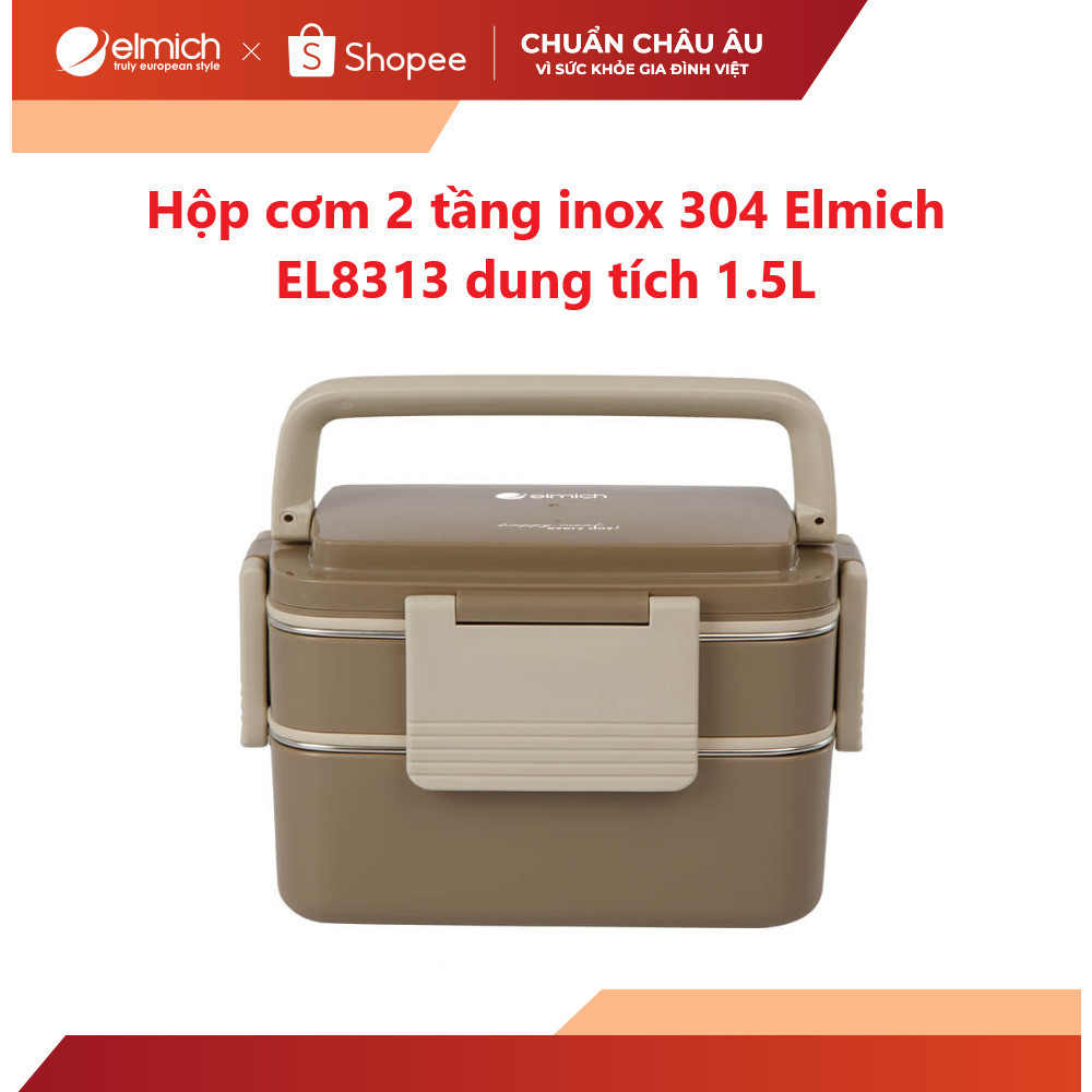 Hộp cơm 2 tầng inox 304 Elmich EL8313 dung tích 1.5L EL8313