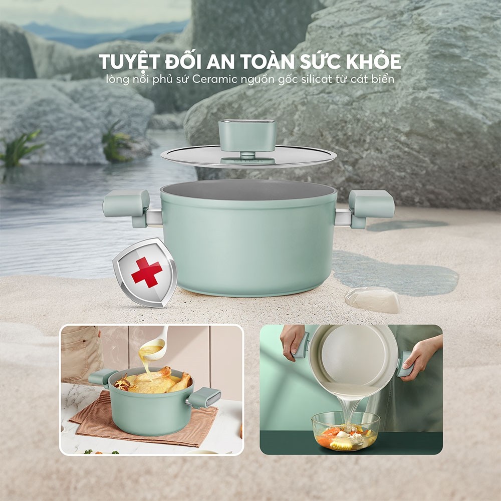 Nồi chống dính Elmich Hera II EL-5202SK size 18,20,24cm , Hàng chính hãng - HAPOS HOF