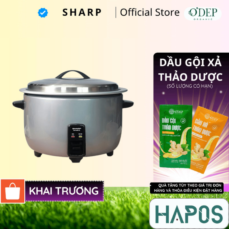 Nồi cơm điện công nghiệp Sharp KSH-H65V-SL (6,5 lít) - KSH-H78V-SL (7,8 lít) - KSH-H90V-SL (9 lít) - HAPOS HSA 9,0 lít - H90V