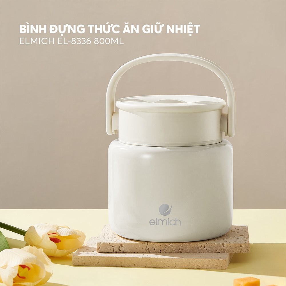 Bình đựng thức ăn giữ nhiệt inox 304 Elmich EL8336 dung tích 800ml (Phiên bản nâng cấp bình 3671) - HAPOS HSA