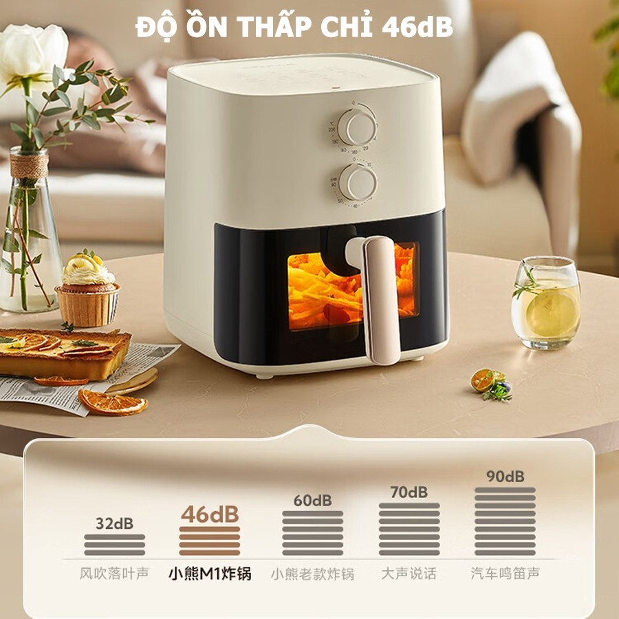 [Quốc tế] Nồi chiên không dầu 5L Bear Chính hãng, công nghệ nhiệt đối Lưu 360 độ QZG-J15M1  - HAPOS OFFICIAL QZG-J15M1