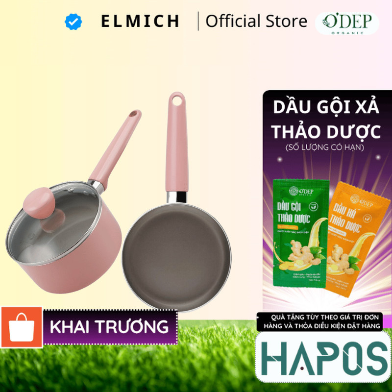 Bộ nồi chảo chống dính Baby  siêu bền Elmich EL-1170OL đáy từ size 16cm - HAPOS HSA EL-1170OL