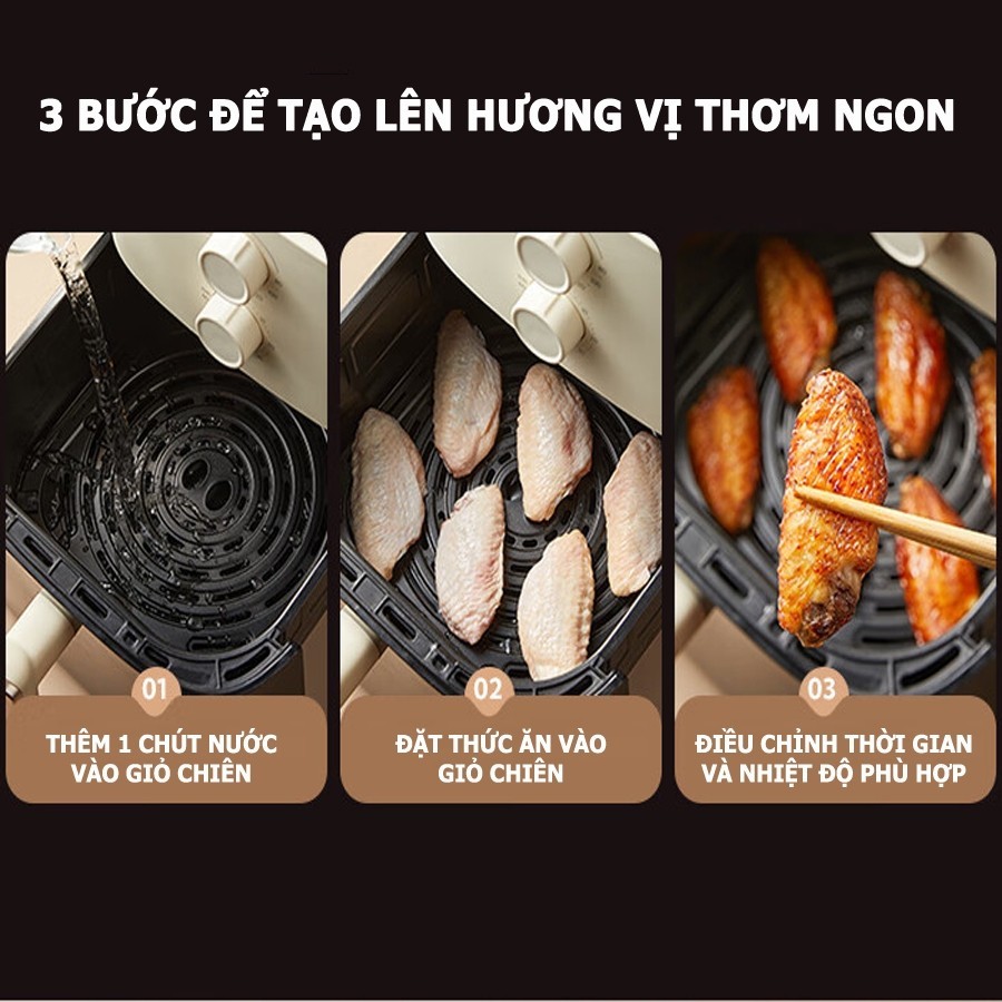 [Quốc tế] Nồi chiên không dầu 5L Bear Chính hãng, công nghệ nhiệt đối Lưu 360 độ QZG-J15M1  - HAPOS OFFICIAL QZG-J15M1