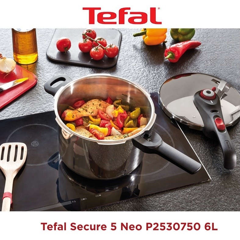 Nồi áp suất inox 304 Tefal Secure 5 Neo 6L P2530750 dùng bếp từ, bảo hành 2 năm - HAPOS HSA P2530750 6 Lít