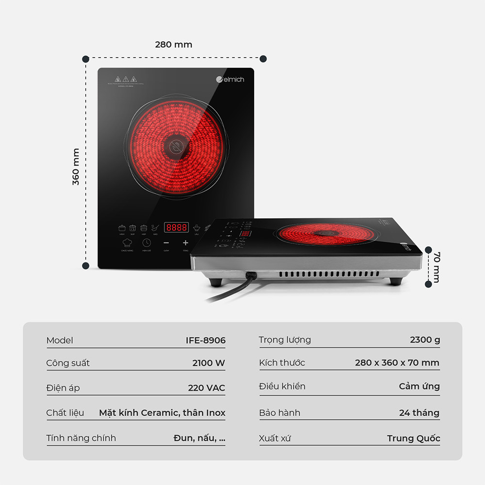 Bếp hồng ngoại đơn Elmich IFE-8906 - HAPOS HSA