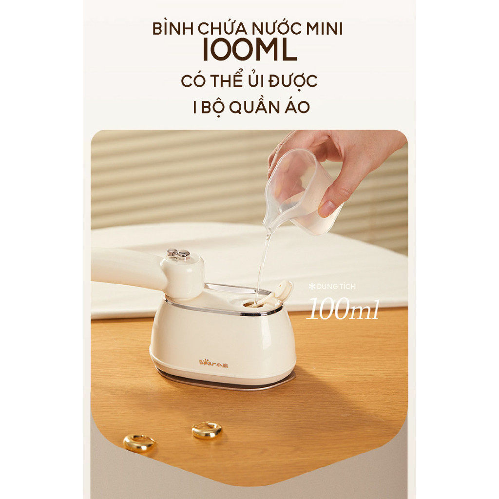 Bàn ủi hơi nước cầm tay Bear DYD-J10Q1, 2 In 1 Ủi nước/ khô nhanh tiết kiệm thời gian, BH 18 Tháng - HAPOS HSA DYD-J10Q1