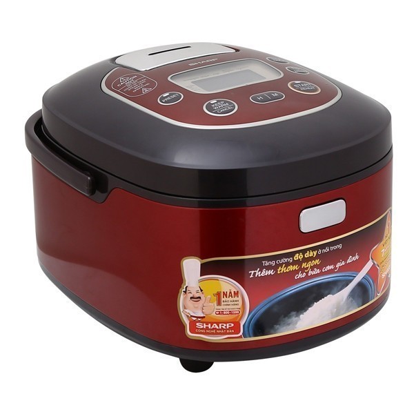 Nồi cơm điện tử Sharp lòng dày 4mm 1.8 Lít, nấu cơm ngon, có xửng hấp, chống dính KS-TH18-RD - CHEAPMALL SOUNDCORE KS-TH18-RD