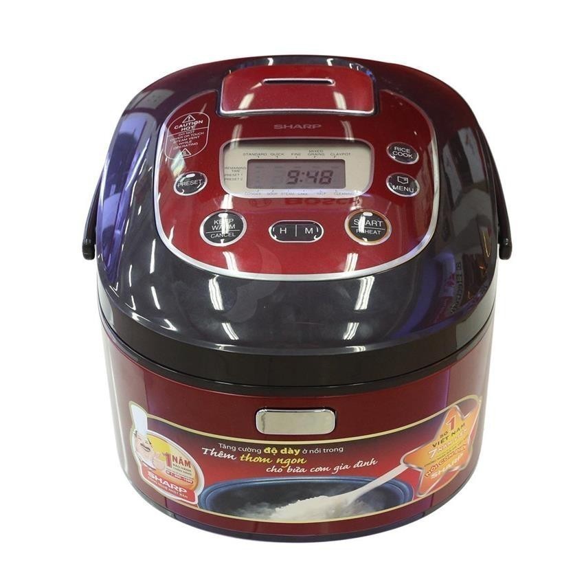 Nồi cơm điện tử Sharp lòng dày 4mm 1.8 Lít, nấu cơm ngon, có xửng hấp, chống dính KS-TH18-RD - CHEAPMALL SOUNDCORE KS-TH18-RD