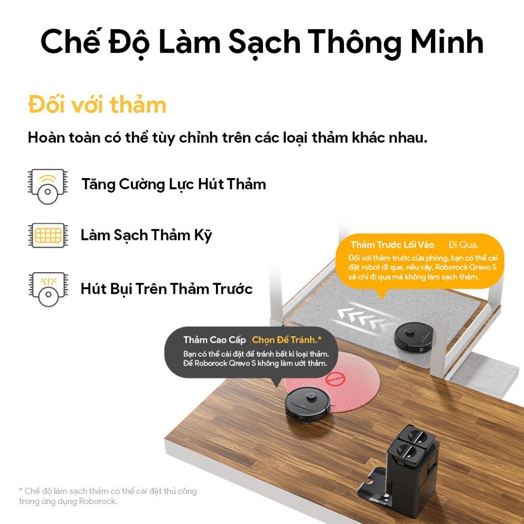 Robot hút bụi lau nhà  Roborock Chính hãng tự động giặt giẻ, tự động đổ rác QR 798 | Q Revo S  - CHEAPMALL SOU Q Revo S Trắng