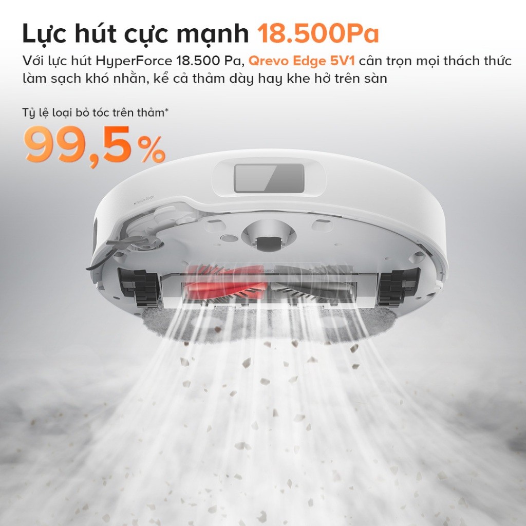 Robot hút bụi lau nhà Roborock Chính hãng lực hút 18500Pa giặt giẻ sấy khô Qrevo Edge 5V1 - CHEAPMALL SOU Q Revo Edge 5V1