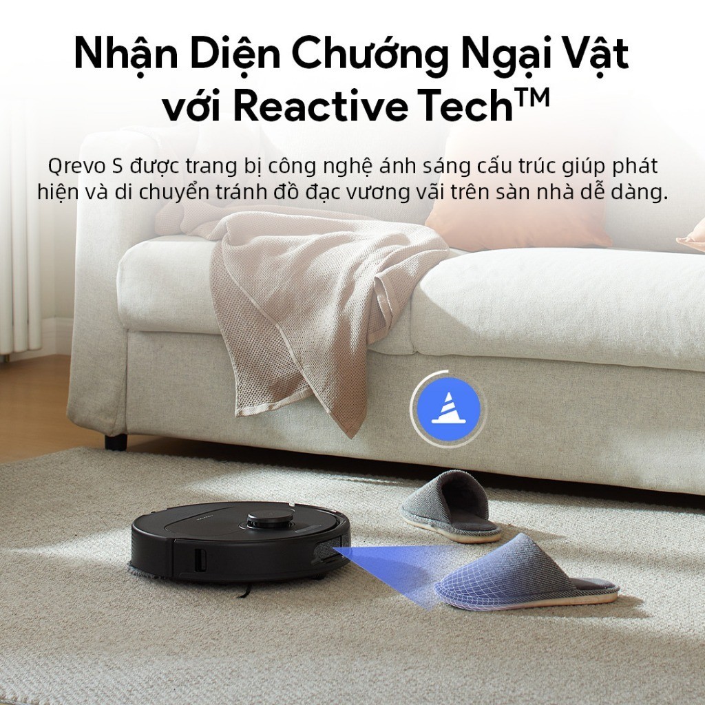Robot hút bụi lau nhà  Roborock Chính hãng tự động giặt giẻ, tự động đổ rác QR 798 | Q Revo S  - CHEAPMALL SOU Q Revo S Trắng