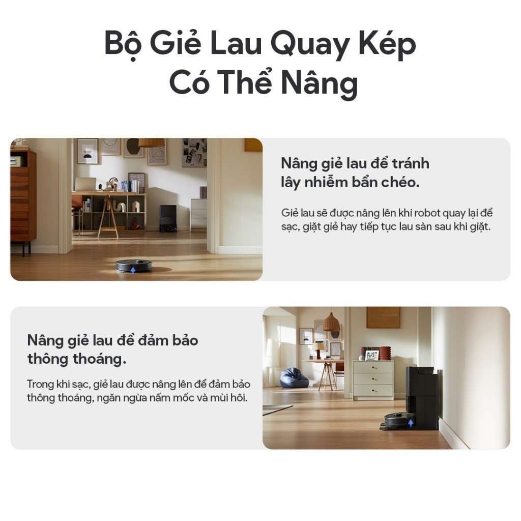 Robot hút bụi lau nhà  Roborock Chính hãng tự động giặt giẻ, tự động đổ rác QR 798 | Q Revo S  - CHEAPMALL SOU Q Revo S Trắng