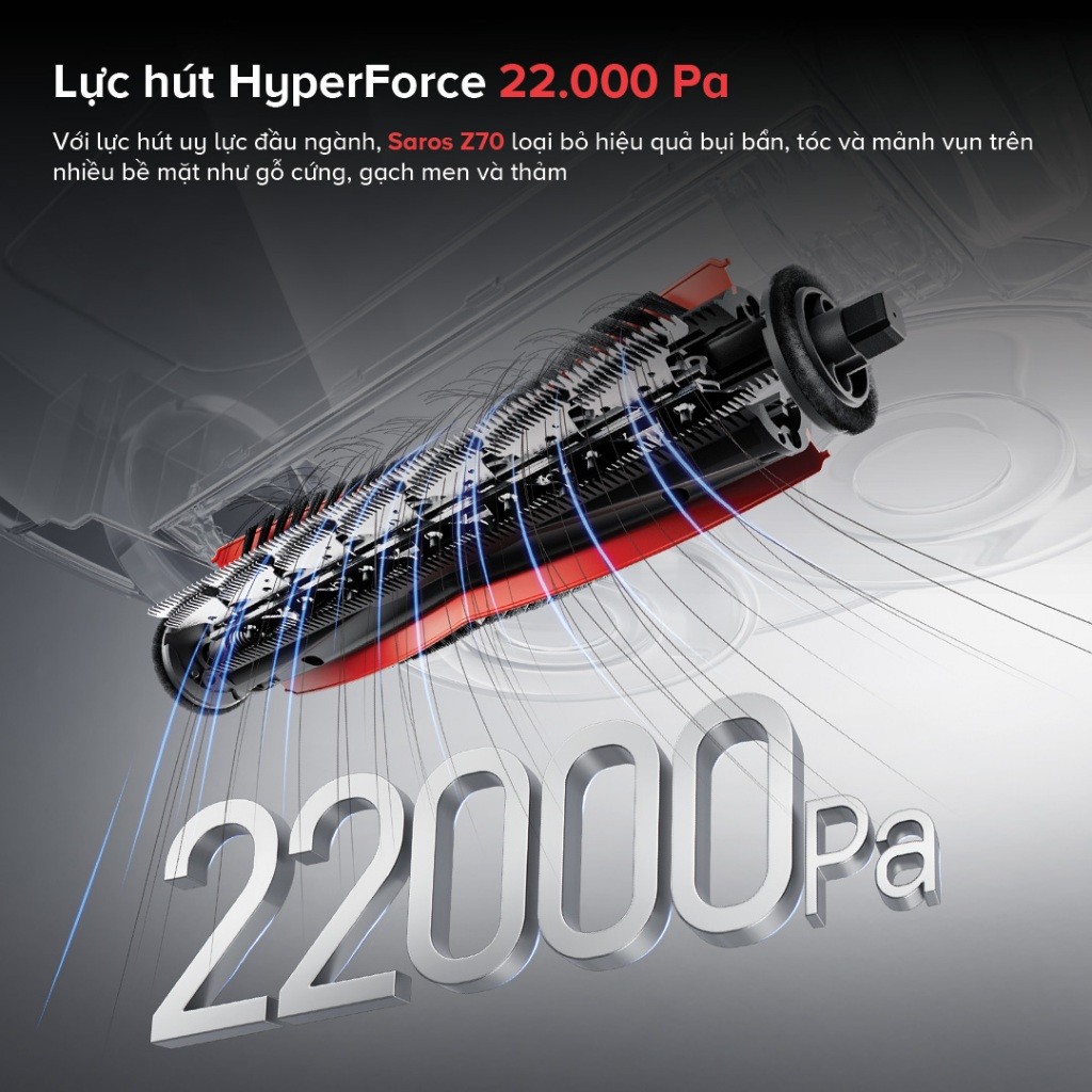 Robot hút bụi lau nhà Roborock Chính hãng cánh tay OmniGrip lực hút 22000Pa Saros Z70  - CHEAPMALL SOU Saros Z70