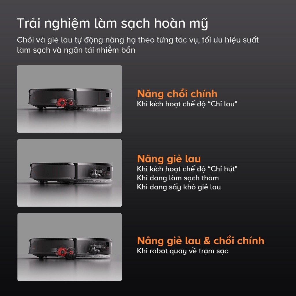 Robot hút bụi lau nhà Roborock Chính hãng lực hút 12000Pa tự động giặt sấy giẻ Qrevo Slim - CHEAPMALL SOU Qrevo Slim