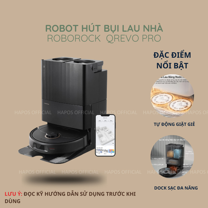 Robot hút bụi lau sàn Roborock Chính hãng lực hút 7000Pa tự động giặt sấy giẻ Qrevo Pro - CHEAPMALL SOU Q Revo Pro Trắng
