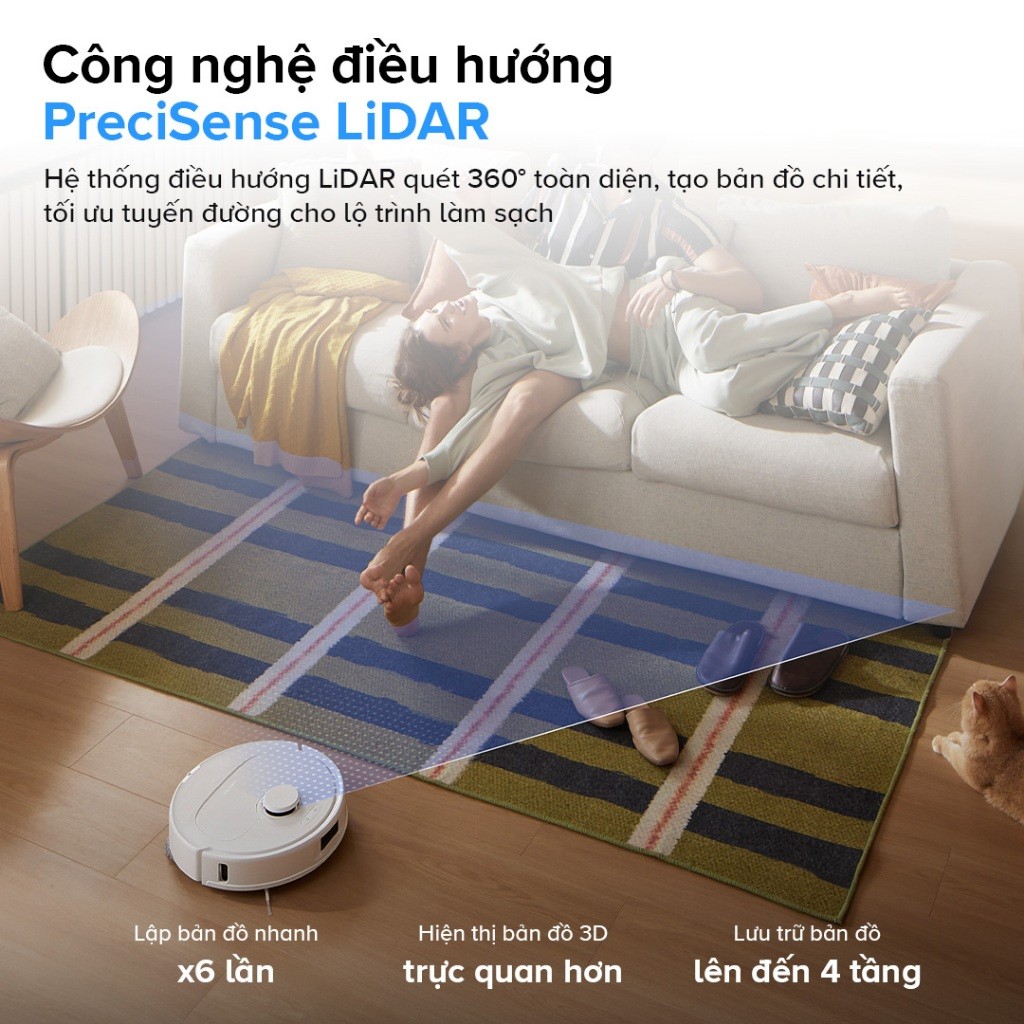 Robot hút bụi lau nhà Roborock Chính hãng lực hút 12.000Pa công nghệ FlexiArm Q Revo 5AE - CHEAPMALL SOU Q Revo 5AE