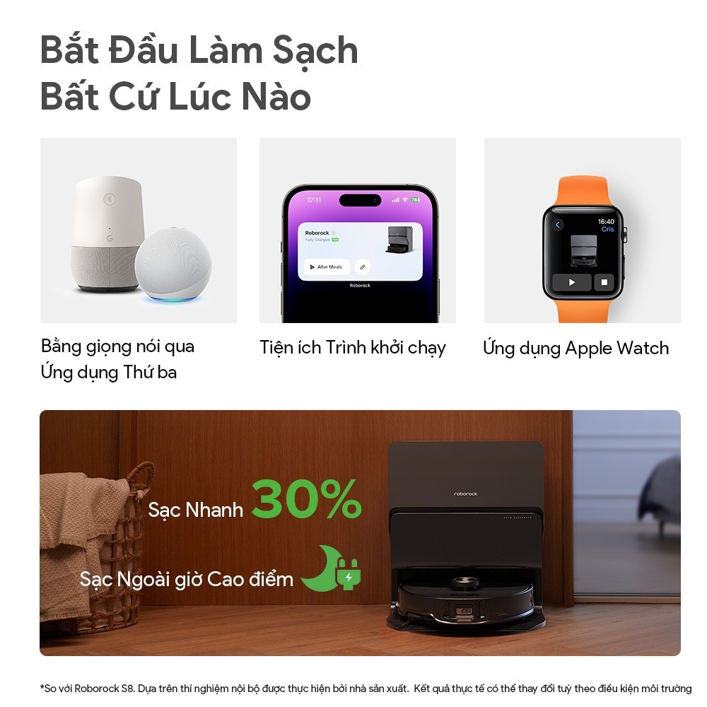 Robot hút bụi lau sàn Roborock Chính hãng giặt sấy tự động S8 MaxV Ultra | S8 MaxV Auto Refill - CHEAPMALL SOU S8 Max V Ultra Trắng